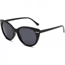Round Large Oversize Women Round Cat Eye Fashion Sunglasses - Black - CH198MAYLEA $23.48