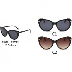 Round Large Oversize Women Round Cat Eye Fashion Sunglasses - Black - CH198MAYLEA $14.40