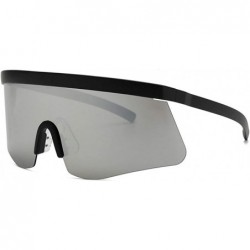 Square Oversized Sunglasses Fashion Gradient Glasses - Silver - CK18T6I9HQY $13.72