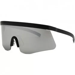 Square Oversized Sunglasses Fashion Gradient Glasses - Silver - CK18T6I9HQY $24.50
