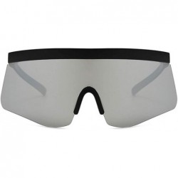 Square Oversized Sunglasses Fashion Gradient Glasses - Silver - CK18T6I9HQY $13.72