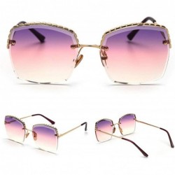 Oversized sunglasses Rhinestone Sunglasses oversized gradient - Purple&pink - C718Q9KR5X4 $12.61