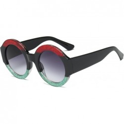 Oversized Retro Vintage Circle Round Oversized UV Protection Fashion Sunglasses - Red - CC18IZ9XUEZ $20.43