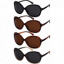Oval Women's Stylish Oval Frame Sunglasses with Polarized Lens 31875-P - Grey-brown - CO128UGGX3F $11.62
