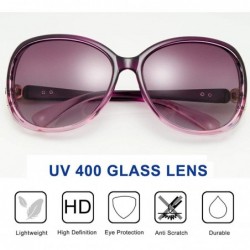 Semi-rimless Classic Oversized Sunglasses Retro HD Polarized For Women 100% UV400 Protection 8842 - Purple - CL18MGEN4AC $14.15