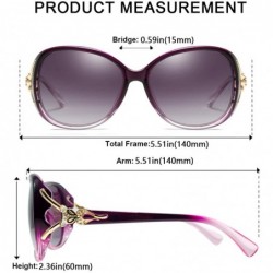 Semi-rimless Classic Oversized Sunglasses Retro HD Polarized For Women 100% UV400 Protection 8842 - Purple - CL18MGEN4AC $14.15
