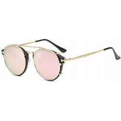 Oval Luxury Sunglasses Metal Frame-Classic Matte Shade Glasses-Polarized Unisex - D - C7190ONZ84I $60.53