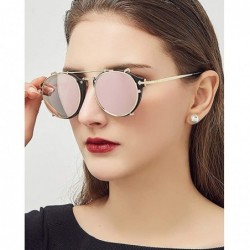 Oval Luxury Sunglasses Metal Frame-Classic Matte Shade Glasses-Polarized Unisex - D - C7190ONZ84I $35.66