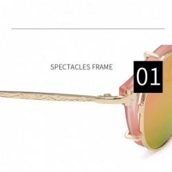 Oval Luxury Sunglasses Metal Frame-Classic Matte Shade Glasses-Polarized Unisex - D - C7190ONZ84I $35.66