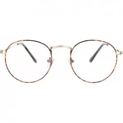 Round Vintage Retro Clear Lens Glasses Unisex Fashion Thin Metal Frame UV 400 - Gold Tortoise - CH192Z8CE5E $19.57