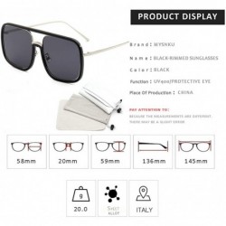 Square Oversized Square Frame Men and Women Fashion Flat Mirror Non-prescription Resistance to Radiation Eyeglasses - CP18R66...