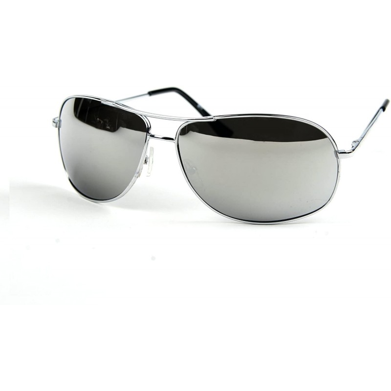 Aviator Unisex Metal Frame Aviator Fashion Sunglasses P877 (Silver-Mirror Lens) - CO11CKQ08G5 $14.25