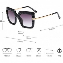 Square Women Square Oversize Sunglasses Fashion Half Metal Sun Glasses Female Trending - Clear Gray - CX18O3T4U52 $9.29