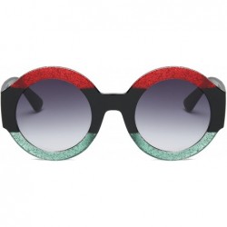 Oversized Retro Vintage Circle Round Oversized UV Protection Fashion Sunglasses - Red - CC18IZ9XUEZ $9.33