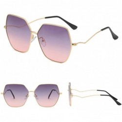 Oversized Oversized Metal Geometric Pentagon-Irregular Large Sunglasses Women Fashion Vintage Sunglasses - H - CY196S0IULS $6.98