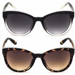 Oversized Cat Eye Women Sunglasses (2 Pack) with UV400 Gradient Lenses - Perfect for Driving & Outdoors - CW190C9ZROR $22.99