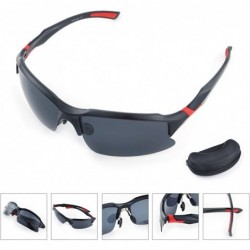 Sport Polarized Unbreakable Sunglasses Outdoor Activities - Black+red - CB18C6XTMN8 $13.21