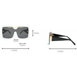 Oversized Retro sunglasses for women brand design frameless Siamese female glasses - Gray - CN18U07ESU8 $10.48