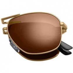 Goggle Unisex Men Women Fashion Polarized Sunglasses Foldable Easy Carry Eyewear Sunglasses - Coffee - CJ18WRAG88W $16.92