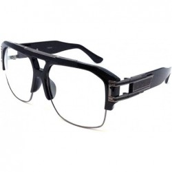 Square Gazelle B-Boy Square Metal & Plastic Retro Aviator Sunglasses - Black & Gunmetal - CE18KDIQ69D $11.67