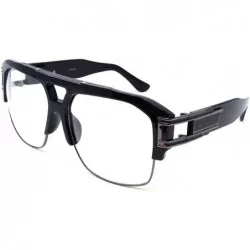 Square Gazelle B-Boy Square Metal & Plastic Retro Aviator Sunglasses - Black & Gunmetal - CE18KDIQ69D $27.71