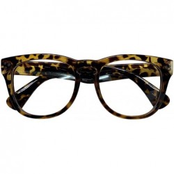 Oval Classic Round Horn Rimmed Eye Glasses Clear Lens Oval Non Prescription Frame - Leopard 9294 - CJ183NO8MQ8 $11.68