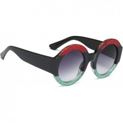 Oversized Retro Vintage Circle Round Oversized UV Protection Fashion Sunglasses - Red - CC18IZ9XUEZ $9.33