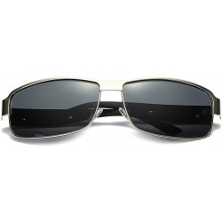 Sport Men's Classic Alloy Vintage Eyewear Accessories Polarized Lens Sunglasses For Men UV400 8485 - Grey - CT12IUDR4GX $15.56
