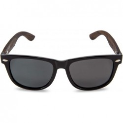 Square Walnut Wood Sunglasses Polarized for Men Women with Wooden Case - Black - CK18AEHOD37 $19.88