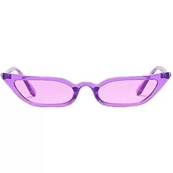 Sport Women Vintage Cat Eye Sunglasses Retro Small Frame UV400 Eyewear Fashion Candy Colored Goggles - Purple - C318RLEQAHL $...