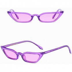 Sport Women Vintage Cat Eye Sunglasses Retro Small Frame UV400 Eyewear Fashion Candy Colored Goggles - Purple - C318RLEQAHL $...