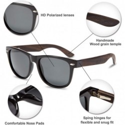 Square Walnut Wood Sunglasses Polarized for Men Women with Wooden Case - Black - CK18AEHOD37 $19.88