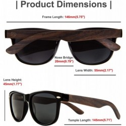 Square Walnut Wood Sunglasses Polarized for Men Women with Wooden Case - Black - CK18AEHOD37 $19.88
