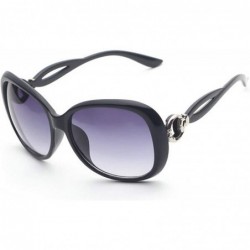 Square Classic style Sunglasses for women metal Resin UV400 Sun glasses - Black Gray - CL18SASI5NL $14.60