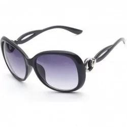 Square Classic style Sunglasses for women metal Resin UV400 Sun glasses - Black Gray - CL18SASI5NL $28.08