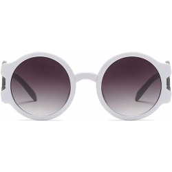 Oversized Ladies Sunglasses Round Hollow Thick Big Frame Fashion Sun Glasses Women Gift - White With Black - CO18L3RO4YQ $12.26