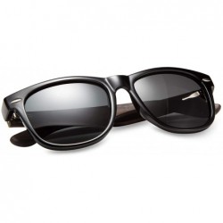 Square Walnut Wood Sunglasses Polarized for Men Women with Wooden Case - Black - CK18AEHOD37 $19.88