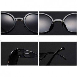 Oversized Ladies Sunglasses Round Hollow Thick Big Frame Fashion Sun Glasses Women Gift - White With Black - CO18L3RO4YQ $12.26