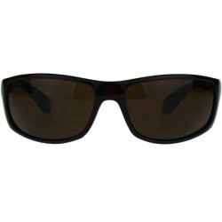 Wrap Mens Sunglasses Classic Wrap Around Biker Fashion Shades UV 400 - Brown - CJ189KT8QXA $11.48