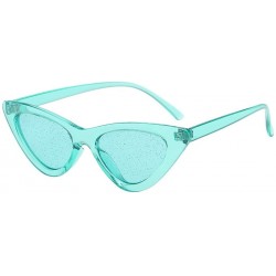 Aviator Vintage Cat Eye Sequins Transparent Sunglasses Retro Eyewear Fashion Luxury Accessory (Multicolor) - D - CY195N27LZH ...