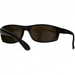 Wrap Mens Sunglasses Classic Wrap Around Biker Fashion Shades UV 400 - Brown - CJ189KT8QXA $11.48