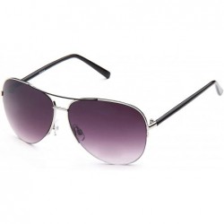 Aviator Fashion Aviator Sunglasses - Silver/Black - CY117P3Q3PN $18.93