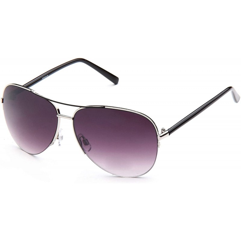 Aviator Fashion Aviator Sunglasses - Silver/Black - CY117P3Q3PN $9.10