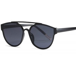 Aviator Oversized Cat Eye Sunglasses Women Luxury Transparent Gradient Sun BlackGray - Blackgray - CV18XAIW33W $16.67