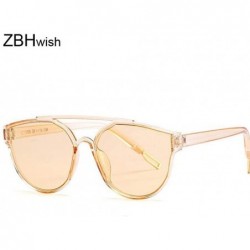 Aviator Oversized Cat Eye Sunglasses Women Luxury Transparent Gradient Sun BlackGray - Blackgray - CV18XAIW33W $9.13