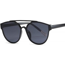 Aviator Oversized Cat Eye Sunglasses Women Luxury Transparent Gradient Sun BlackGray - Blackgray - CV18XAIW33W $9.13