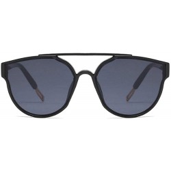 Aviator Oversized Cat Eye Sunglasses Women Luxury Transparent Gradient Sun BlackGray - Blackgray - CV18XAIW33W $9.13