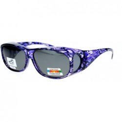 Rectangular Polarized Sunglasses Fit Over Glasses Oval Rectangular OTG Anti-Glare - Purple - C9188490GGM $19.20