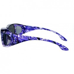 Rectangular Polarized Sunglasses Fit Over Glasses Oval Rectangular OTG Anti-Glare - Purple - C9188490GGM $12.97