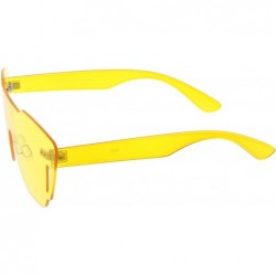 Shield Oversize Rimless Cutout Thick Arms Tinted Mono Lens Shield Sunglasses 73mm - Yellow - CY17Z7KHWTH $13.14